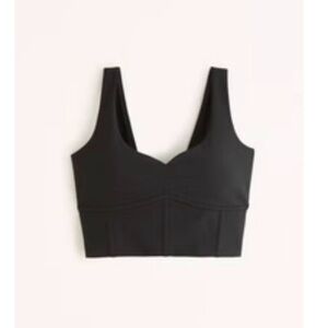 Abercrombie & Fitch YPB sculptLUX Sweetheart Corset Slim Tank, black, small